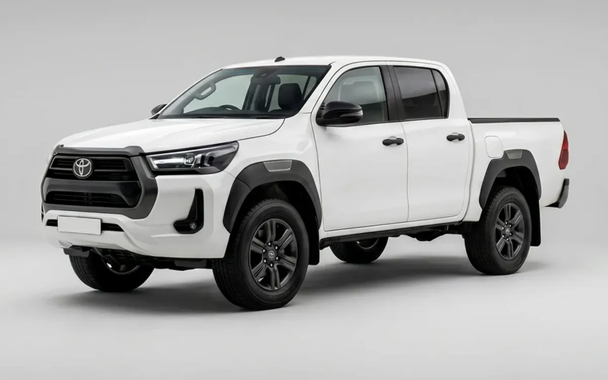 Toyota Hilux on a dealer floor